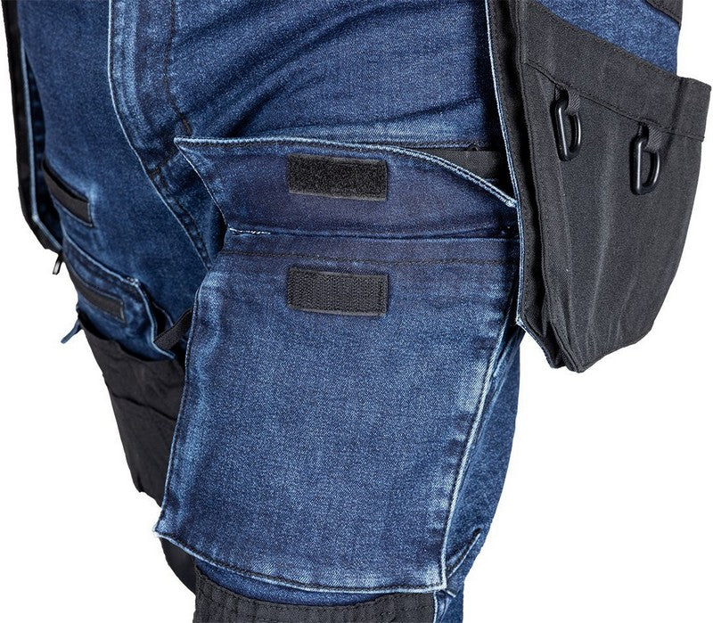 Denim Work Trousers With Cordura Reinforcements Navy Blue Size S