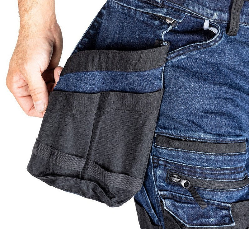 Denim Work Trousers With Cordura Reinforcements Navy Blue Size S