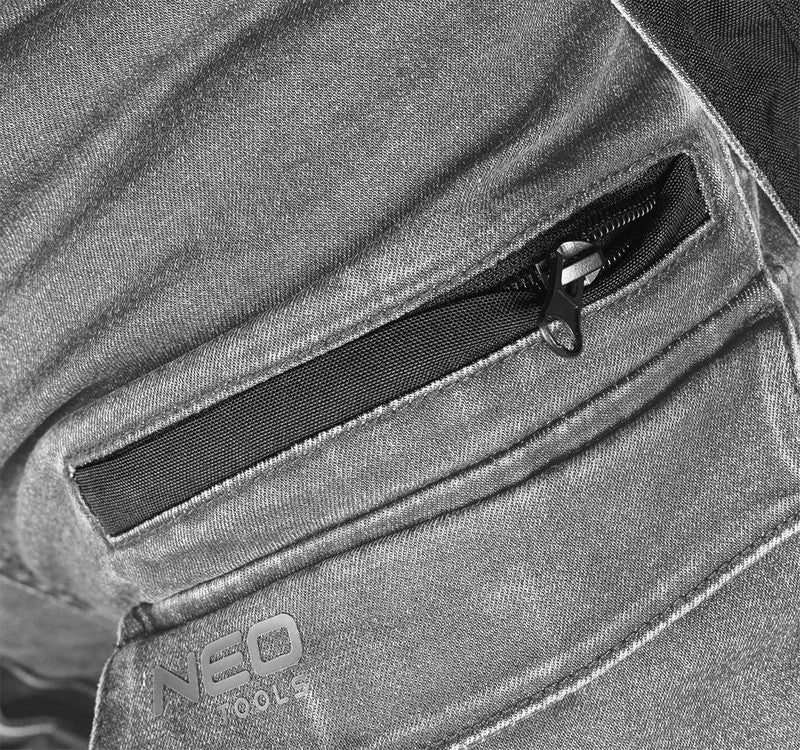 Denim Work Trousers With Cordura Reinforcements Gray Size M