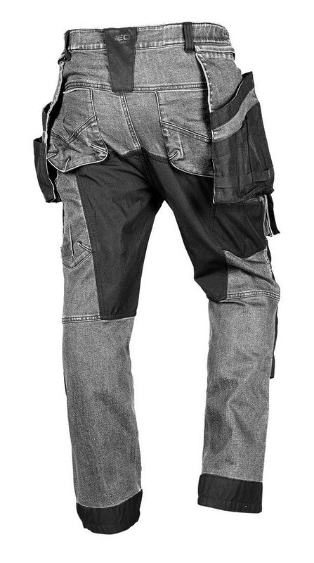Denim Work Trousers With Cordura Reinforcements Gray Size S
