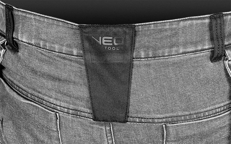 Denim Work Trousers With Cordura Reinforcements Gray Size S