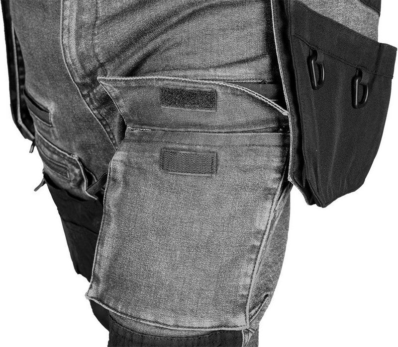 Denim Work Trousers With Cordura Reinforcements Gray Size S