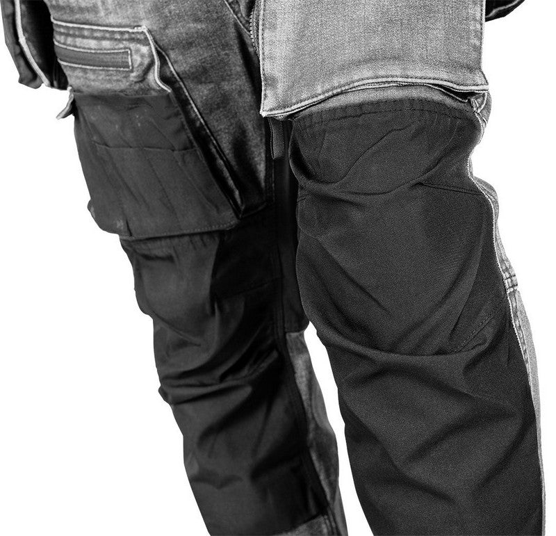 Denim Work Trousers With Cordura Reinforcements Gray Size S
