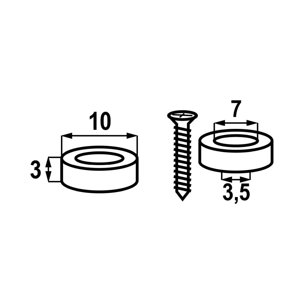 Magnete al neodimio rotondo Stahl 10*3mm con foro 7/3,5mm 5 pz