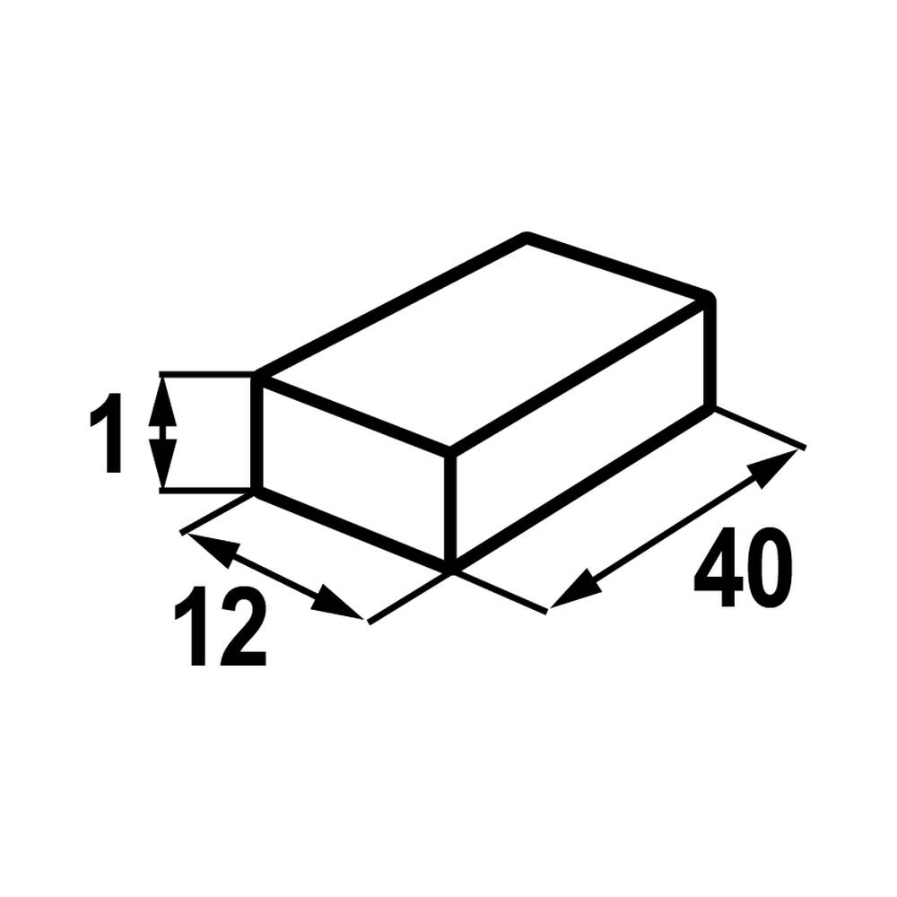 Aimant Néodyme Rectangulaire Acier 40*12*1mm Auto-agrippant 2pcs