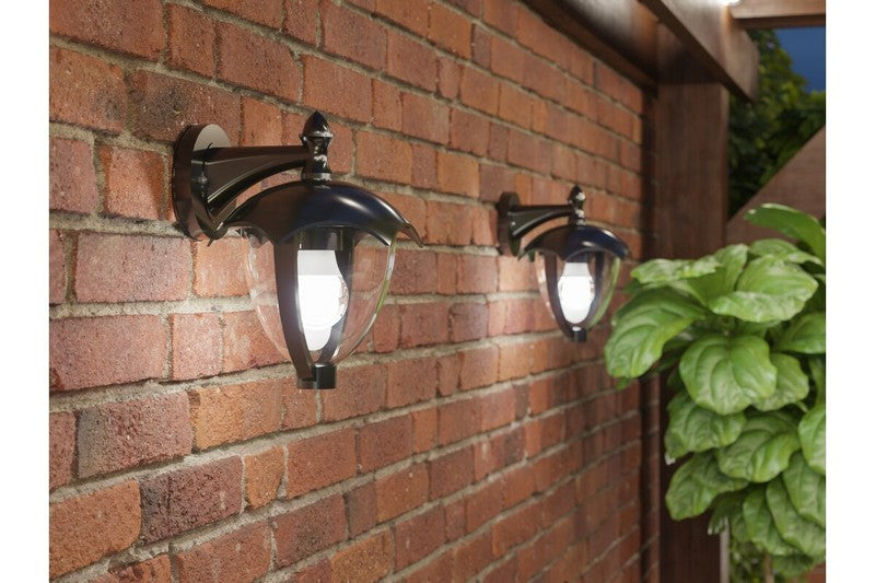 Grande-ad Lampe de Jardin Applique à Fond Droit Noir