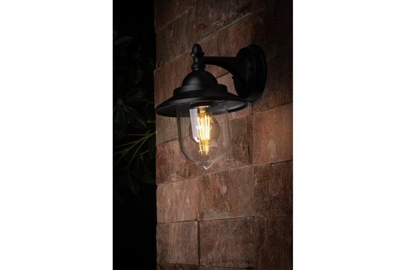 Zahradní lampa Toskana-ad Jednoduchá nástěnná lampa černá