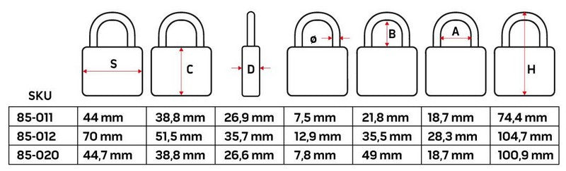 Vízálló laminált lakat gumiborítással 65mm