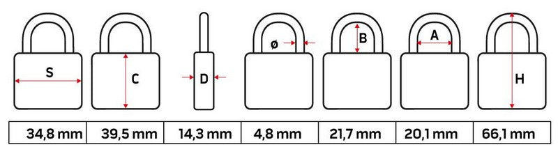 35 mm Usb-c fingeravtryckshänglås