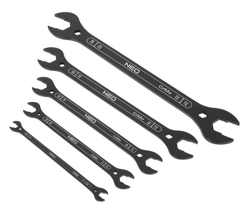 Sraith de Wrenches Deireadh Oscailte Super Thin 4in1 6-27mm 5 ríomhaire.