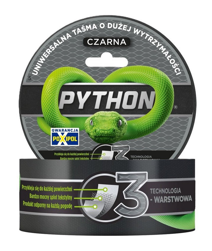 Python fekete szigetelőszalag 48mm*25m