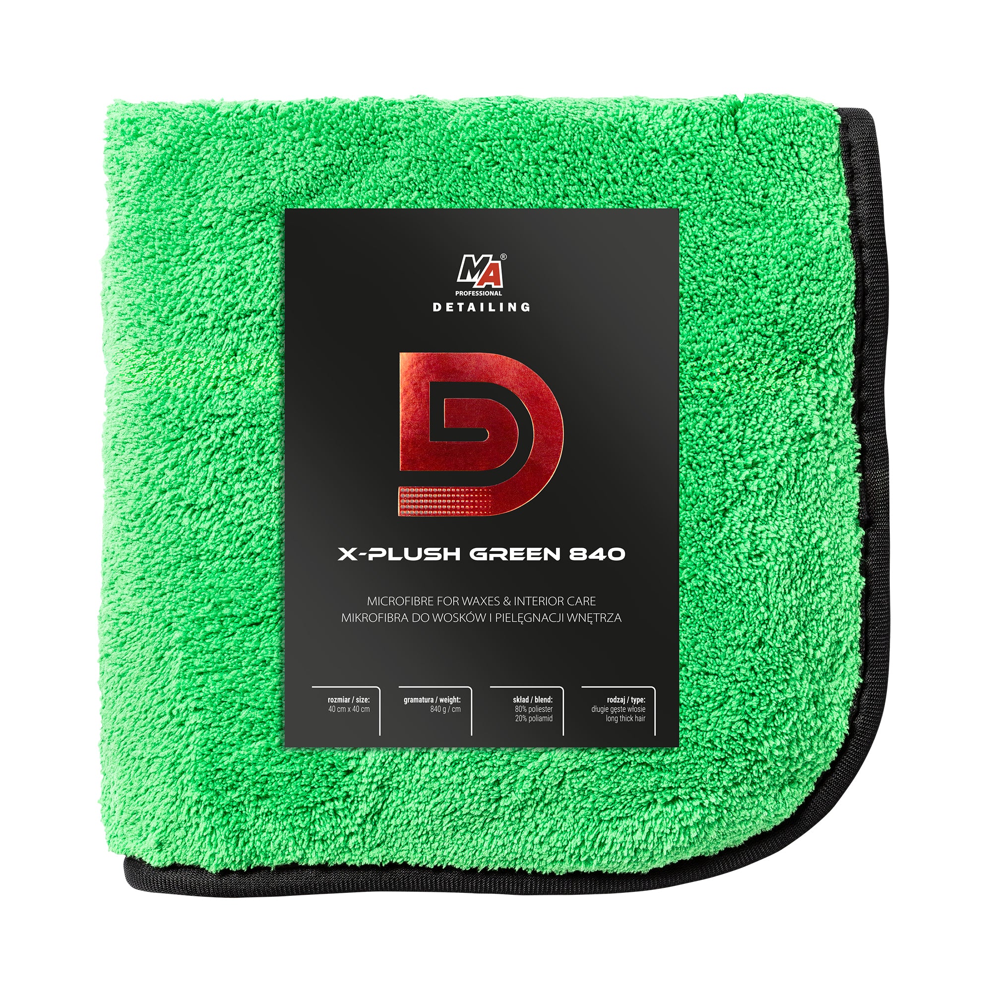 Detaljer Microfiber For Waxes X-plush Green 840gsm