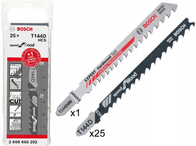 Stichsägeblattsatz T144d 25 Stk. + T144dhm 1 Stk