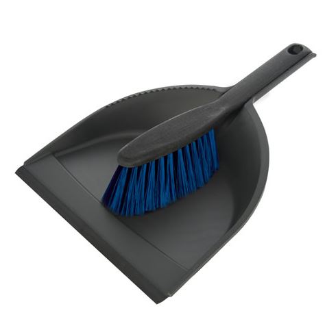 York Brush + Dust Pan With Eraser Clip Azur