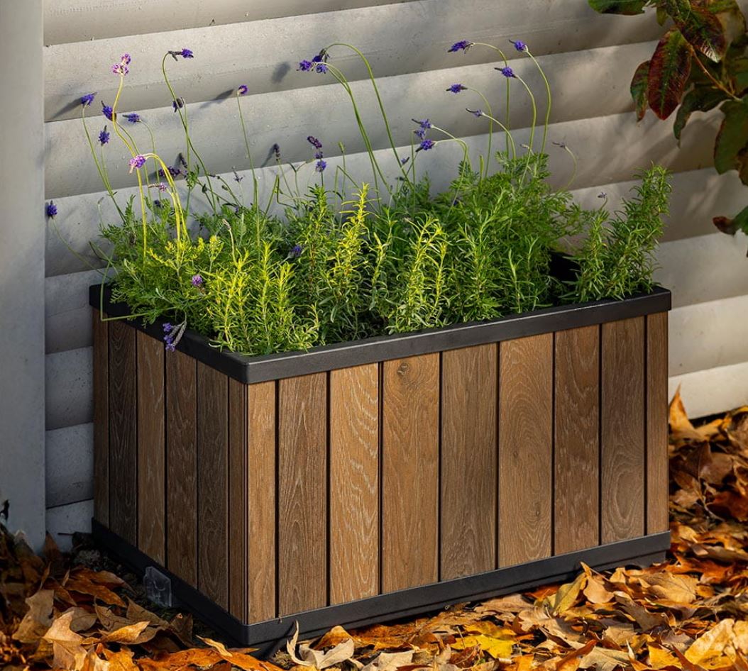 Keter Planter Decocoat Walnuss rechteckiger Blumentopf