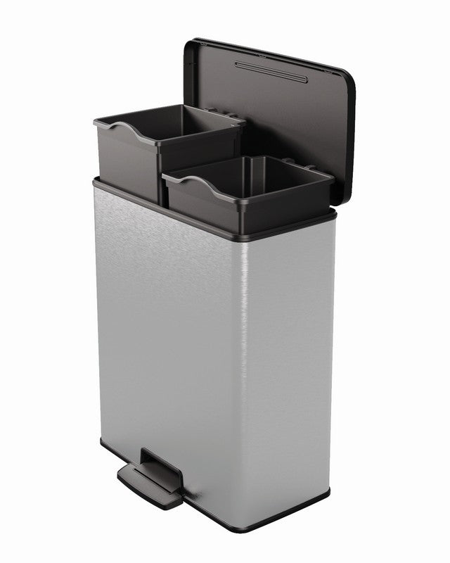 Curver Waste Bin With Pedal 26+26l - Metallic