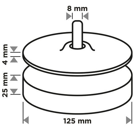 Tépőzáras és szivacsos rögzítőtárcsa 125mm 8mm tű