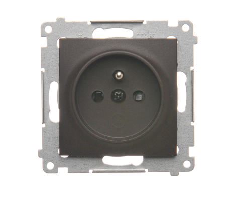 Simon 10 Single Socket With/without + Covers Brown Mat Met.