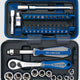 Set di prese 1/4 a 6 angoli 39 pezzi 5-14 mm con accessori