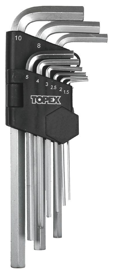 Conjunto de chaves sextavadas tipo L 1,5-10 mm de comprimento 9 unidades