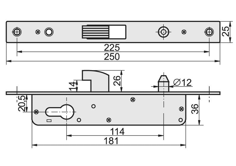 Cerradura de Embutir con Gancho H-40