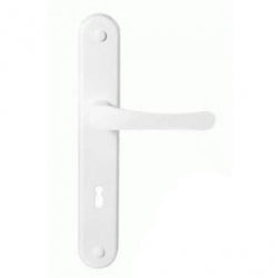 White Painted Door Handle 72mm For Cylinder