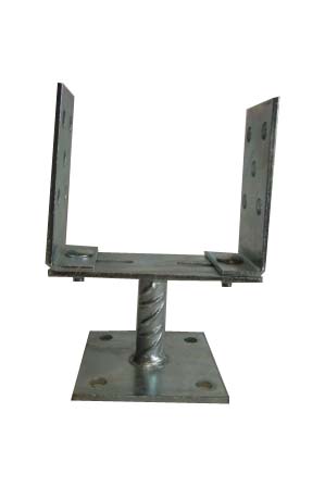 Post Base Adjustable 0-165mm Square Yellow Galvanized