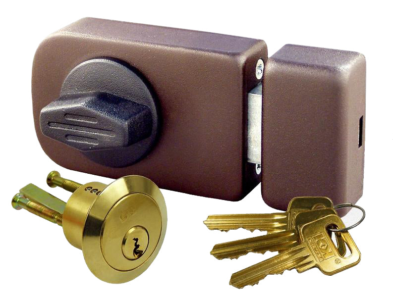 Minos Surface-mounted Lock With 60mm Brown Cylinder