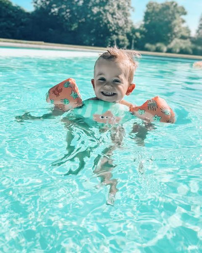Swim Essentials Puddle Jumper - Grön/rosa - Djurband - 2/6 år