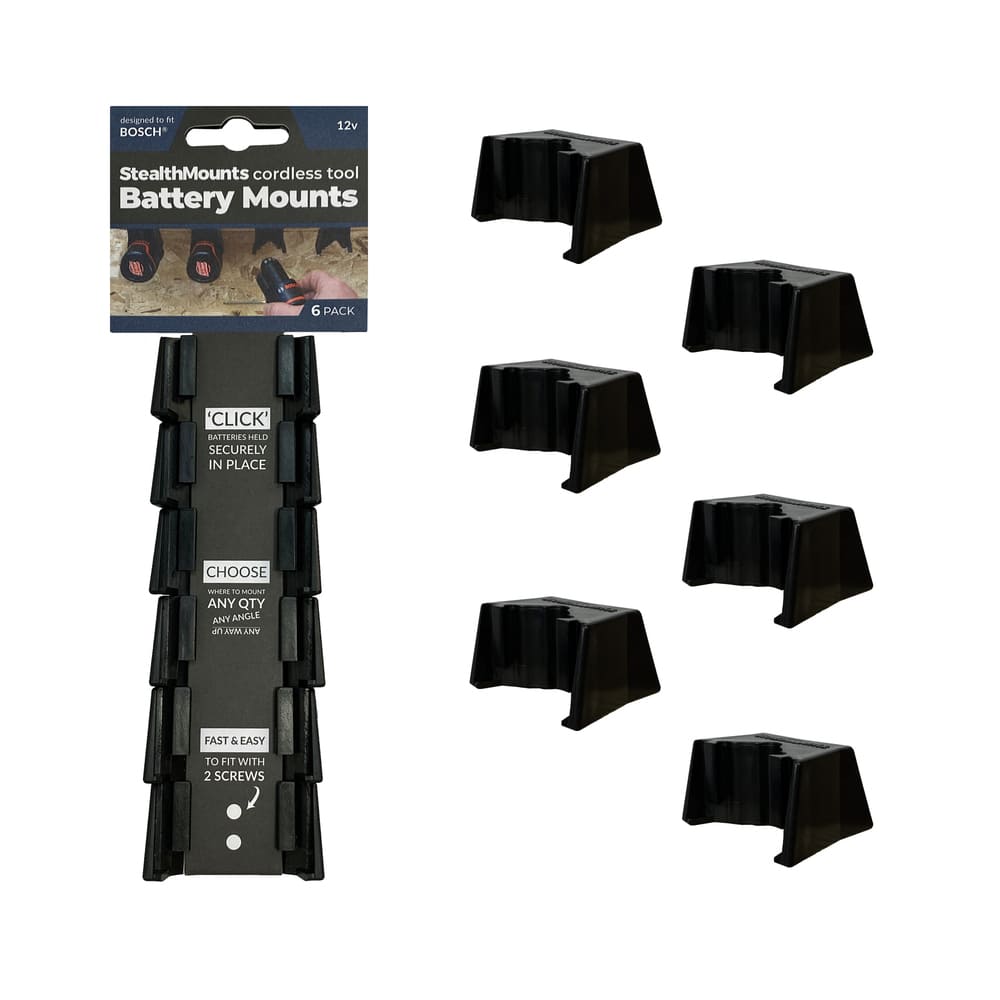Držiaky na batérie pre Bosch 12V / 10,8v 6-balenie stealthmountov