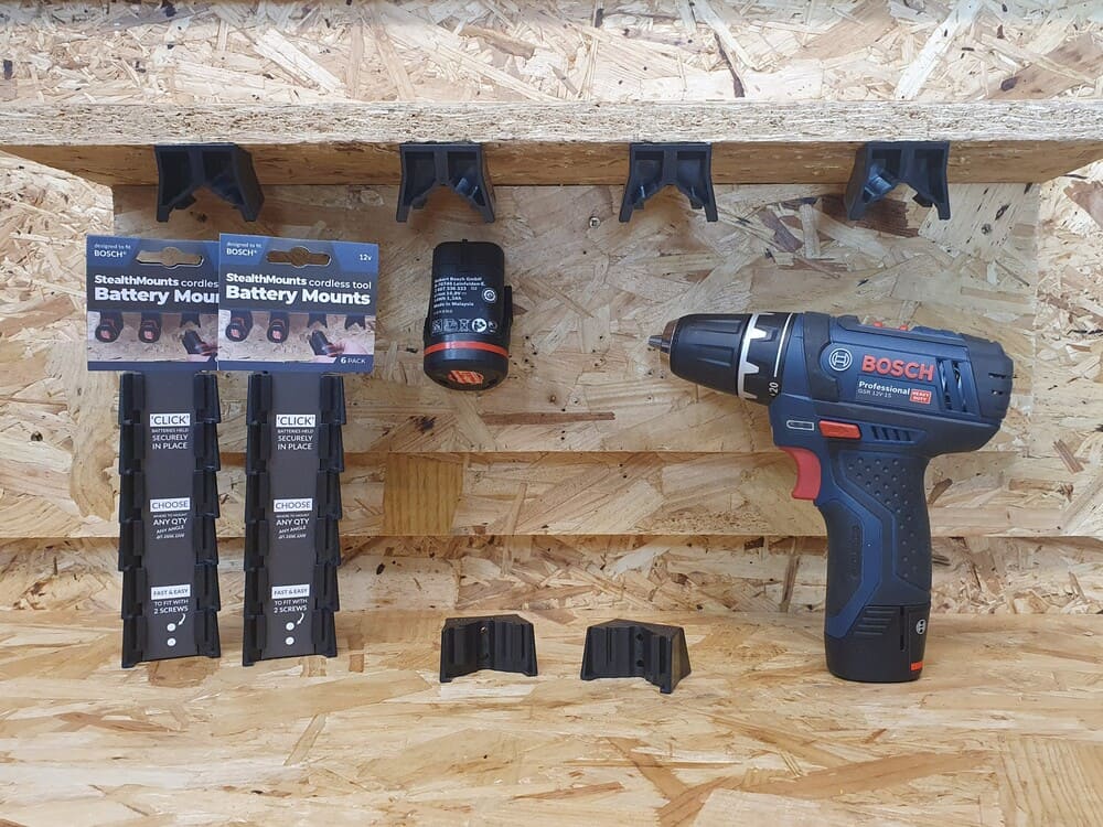 Držiaky na batérie pre Bosch 12V / 10,8v 6-balenie stealthmountov