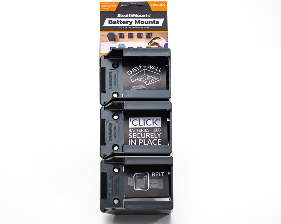 Batteriholdere til 18v / 20v Stanely Black+decker Porter-kabel 6-pack Stealthmounts