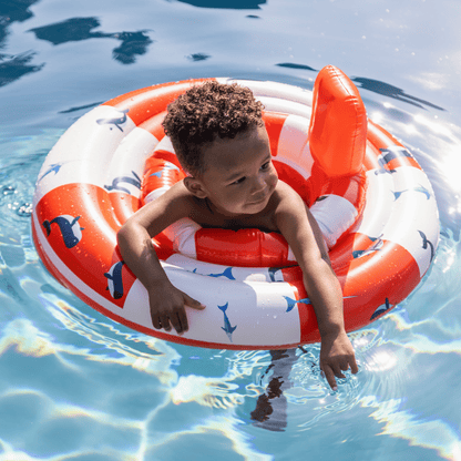 Swim Essentials Baby Float - White/red - Ocean Stripes - 0/1 Years