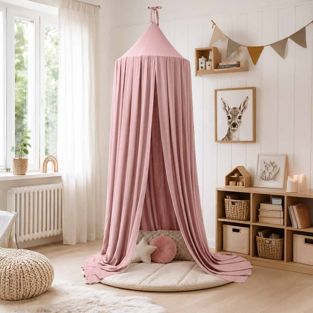 Canopy Curtain Tipi Tent Hanging Light Pink
