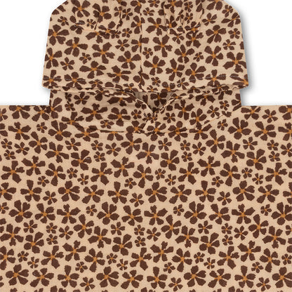 Swim Essentials Beach Poncho - Brun - Vild Blomst - 50 X 50 Cm