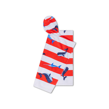 Swim Essentials Strandponcho – Rot/Weiß – Ocean Stripes – 65 x 65 cm