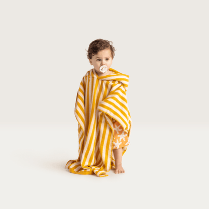Swim Essentials Strandponcho - Geel/wit - Flow - 65 X 65 Cm