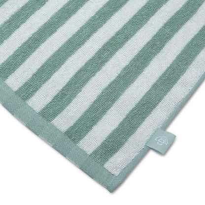 Swim Essentials Strandhandduk Bomull - Grön - Resort Stripe - 135 X 65 Cm