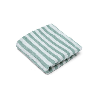 Swim Essentials Strandhandduk Bomull - Grön - Resort Stripe - 135 X 65 Cm