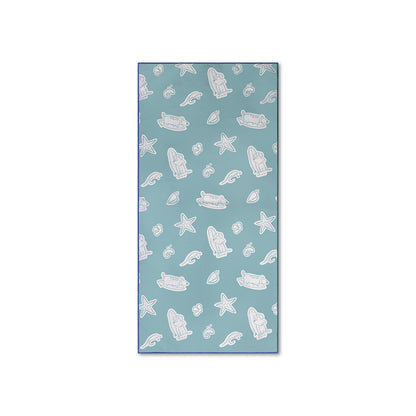Swim Essentials Prosop de plajă din microfibră - Verde - Surf Dogs - 135 X 65 Cm