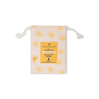 Serviette de Plage Swim Essentials Microfibre - Jaune - Marché aux Fleurs - 135 X 65 Cm