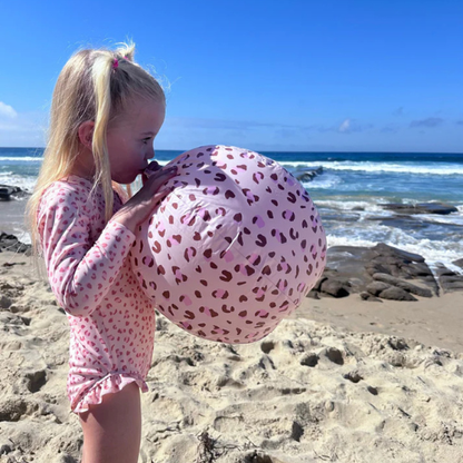 Swim Essentials Beachball - Old Pink - Leopard