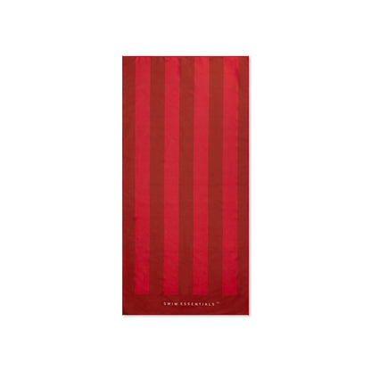 Plážová osuška Swim Essentials z mikrovlákna - červená - chrapľavá - 135 x 65 cm