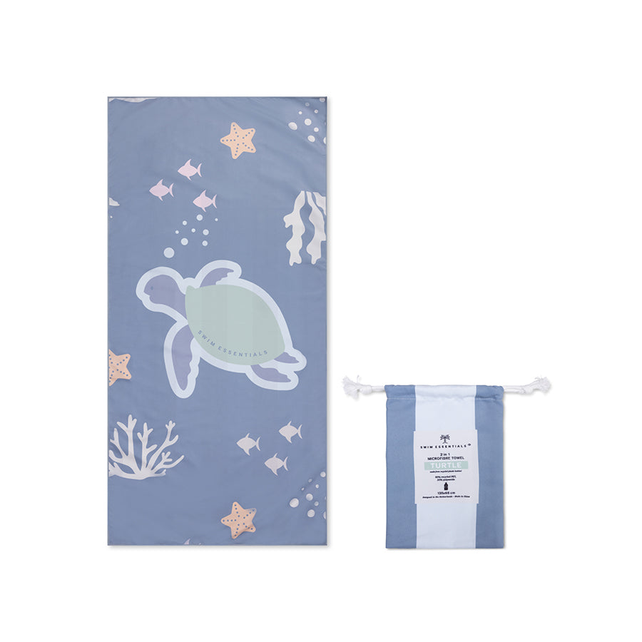 Swim Essentials Strandtuch Mikrofaser – Blau – Coral Bliss – 135 x 65 cm