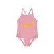 Swim Essentials Swimsuit Girls - Red/white Striped - Daisy Flower