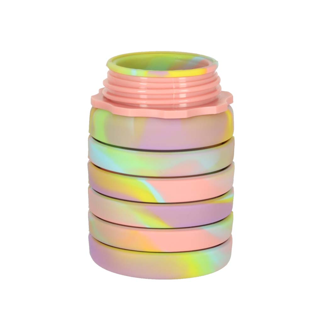 Botella De Agua Bidon Silicona Plegable Con Asa Deportiva 500ml Arco Iris