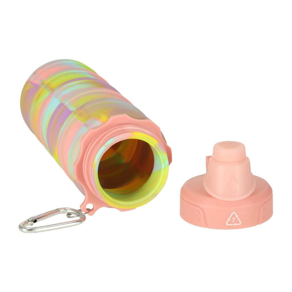 Water Bottle Bidon Silicone Folding With Handle Sports 500ml Rainbow