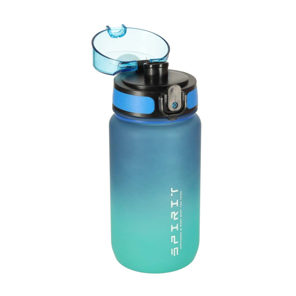 Water Bottle Bidon With Straw Handle Sports 600ml Blue-green
