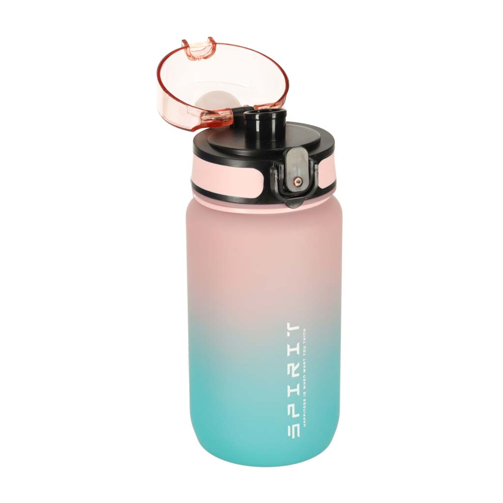 Vizes palack Bidon Szalmanyéllel Sport 600ml Pink-kék