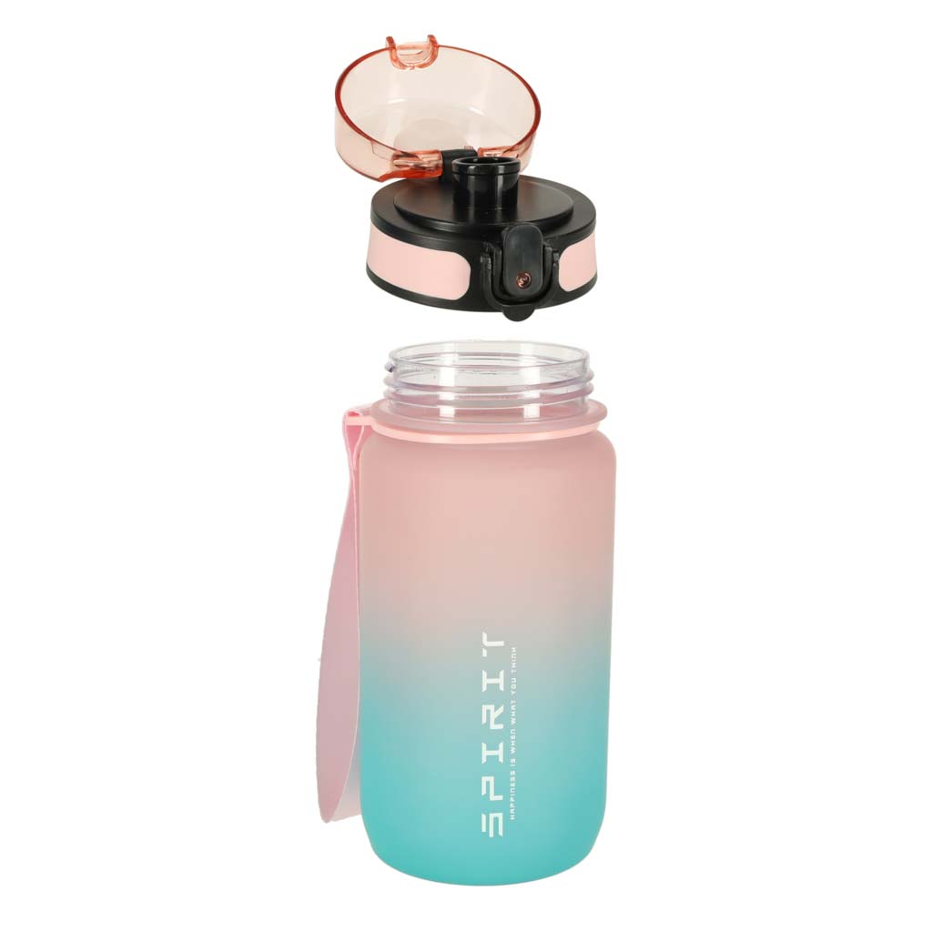 Vizes palack Bidon Szalmanyéllel Sport 600ml Pink-kék